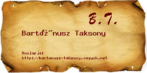 Bartánusz Taksony névjegykártya